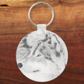 Mooie Silver Wolf Sleutelhanger (Voorkant)