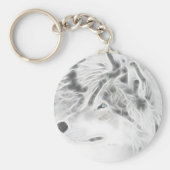 Mooie Silver Wolf Sleutelhanger (Voorkant)