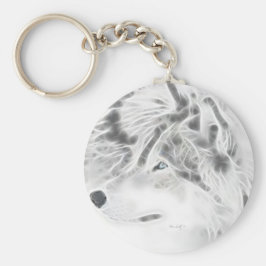 Mooie Silver Wolf Sleutelhanger