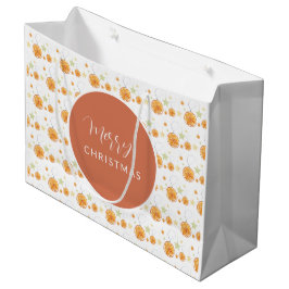 Mooie Sinaasappels en Sterren Op Winterwit Groot Cadeauzakje