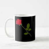 Mooie Single Red Rose Flower Graphic Koffiemok (Links)