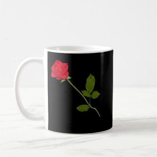 Mooie Single Red Rose Flower Graphic Koffiemok (Links)