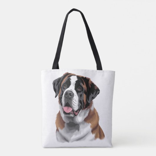 Mooie Sint-Bernardus Canvas tas (Achterkant)
