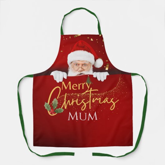 Mooie Sinterklaas Vrolijke Kersttekst Custom Schort (Voorkant)