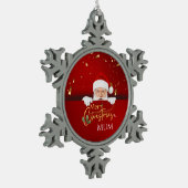 Mooie Sinterklaas Vrolijke Kersttekst Custom Tin Sneeuwvlok Ornament (Links)