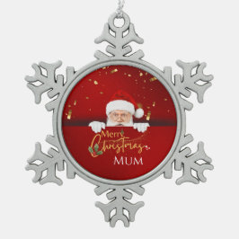 Mooie Sinterklaas Vrolijke Kersttekst Custom Tin Sneeuwvlok Ornament