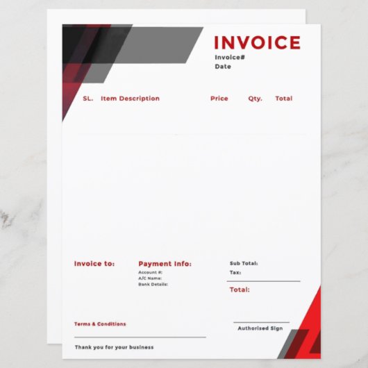 Mooie sjabloon zonder factuur (Voorkant / Achterkant)