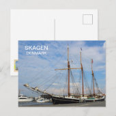 Mooie Skagen Denemarken Oude Schip Postard! Briefkaart (Voorkant / Achterkant)
