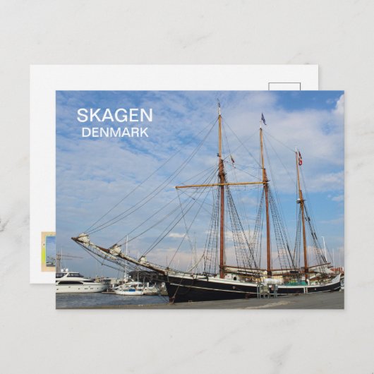 Mooie Skagen Denemarken Oude Schip Postard! Briefkaart (Voorkant / Achterkant)