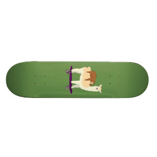 Mooie Skateboardende Lama met Slaande Luiaard Cade Persoonlijk Skateboard