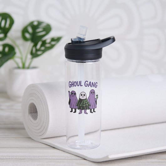 Mooie skelet grappige Halloween yogagroep Waterfles (Yoga (Gedraaid) )