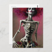 Mooie skeletvrouw briefkaart (Voorkant / Achterkant)