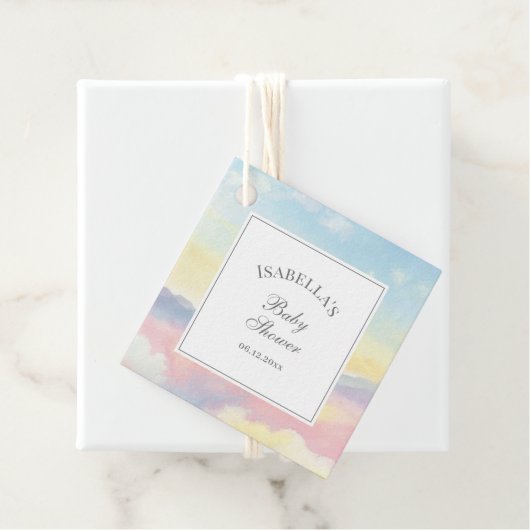 Mooie Sky and Clouds Baby shower Dank u Bedankjes Labels (In situ)