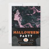 Mooie Sky Goddess roze zwart Halloween Kaart (Voorkant)