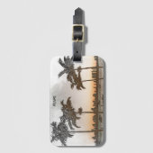 Mooie skyline van de Vintage van Miami Bagagelabel (Voorkant (verticaal))