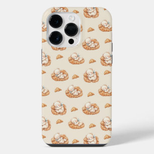 Mooie Slaande Beer in Croissant Bedden Naadloos Pa iPhone 14 Pro Max Hoesje