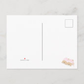 Mooie Slaande Teddibeer Tweeling Meisjes Shower Pe Uitnodiging Briefkaart (Achterkant)