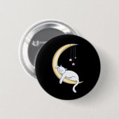 Mooie Slaande Witte Kat Ronde Button 5,7 Cm (Voorkant /achterkant)