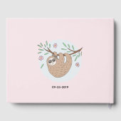 Mooie Slaapslord Dier en Naam Baby Shower Gastenboek (Achterkant)