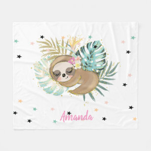 Mooie Slaapstand Luiaard, Sterren, Prinses Fleece Deken