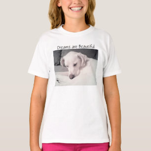 Mooie Slaapverwekkende Witte Hond Puppy Droom T-Sh T-shirt