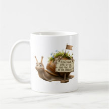 Mooie Slak met Motiverende Spreuk Klassieke Koffie