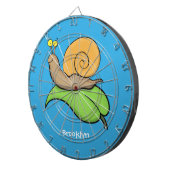 Mooie slak op een bladtekening van de cartoon dartbord (Voorkant Rechts)