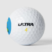 Mooie slak op een bladtekening van de cartoon golfballen (Logo)