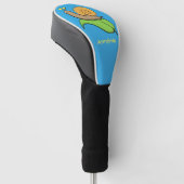 Mooie slak op een bladtekening van de cartoon golfheadcover (Schuin)