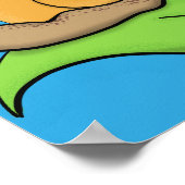 Mooie slak op een bladtekening van de cartoon poster (Hoek)