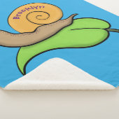 Mooie slak op een bladtekening van de cartoon sherpa deken (3/4)