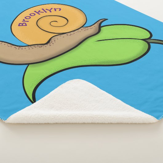 Mooie slak op een bladtekening van de cartoon sherpa deken (3/4)