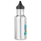 Mooie slak op een bladtekening van de cartoon waterfles  (Links)