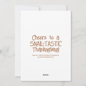 Mooie Slak Prettig Thanksgivingdag Feestdagenkaart (Achterkant)