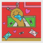Mooie Slakken Kerstmail Vinyl Sticker (Voorkant)