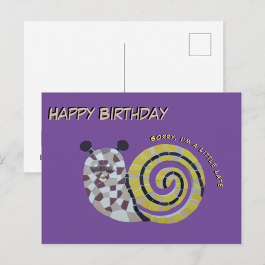 Mooie Slakken Mozaïek Klant. Verjaardags (LAAT) An Briefkaart (Voorkant / Achterkant)