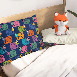 Mooie slakkenprint op blauw kussensloop