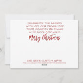 Mooie slapende engel met Poinsettias Feestdagenkaart (Achterkant)