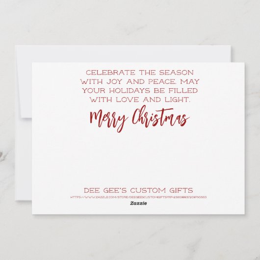 Mooie slapende engel met Poinsettias Feestdagenkaart (Achterkant)