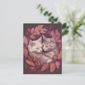 Mooie slapende katten briefkaart (Staand voorkant)