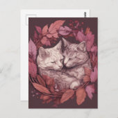 Mooie slapende katten briefkaart (Voorkant / Achterkant)