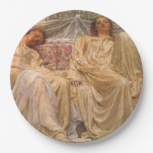 Mooie slapende vrouwen (dromers) ( kunst) papieren bordje (Voorkant)