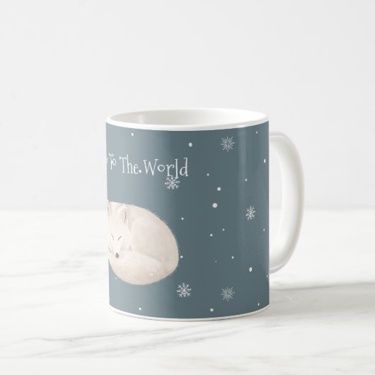 Mooie Slapende Witte Vos Kerstmis Koffie Mok (Voorkant rechts)