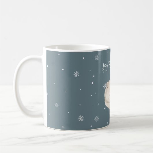 Mooie Slapende Witte Vos Kerstmis Koffie Mok (Links)