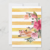 Mooie Slaperige Vos en Bloemen 1e Verjaardag Kaart (Achterkant)