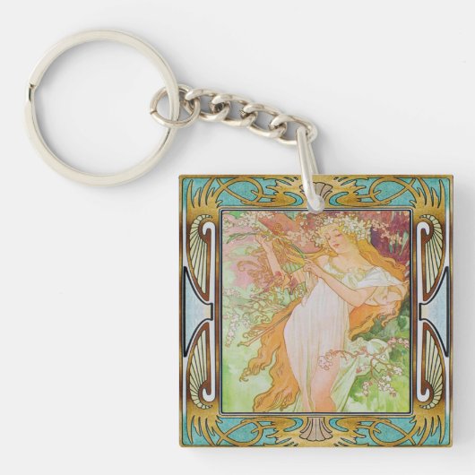 Mooie sleutelhanger afbeelding van een Art Nouveau (Voorkant)