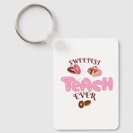 Mooie Sleutelhanger Docent met Donuts (Voorkant)