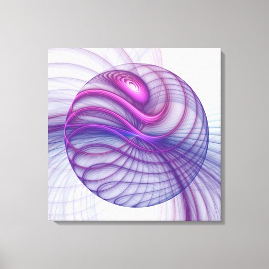 Mooie slinger moderne abstracte fractal kunst roze canvas afdruk (Voorkant)
