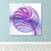 Mooie slinger moderne abstracte fractal kunst roze canvas afdruk (Insitu (Houten vloer))