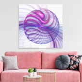 Mooie slinger moderne abstracte fractal kunst roze canvas afdruk (Insitu (Woonkamer))